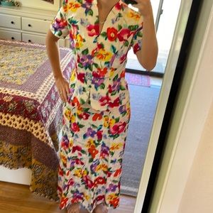 Maggy London Vintage Silk Skirt Suit Floral 4